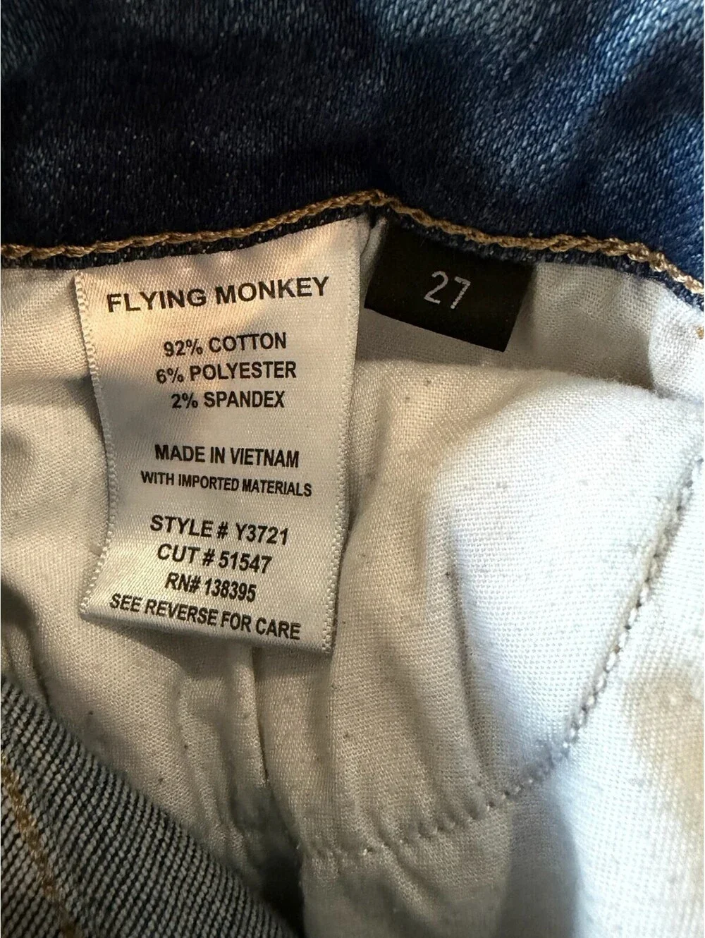 Flying Monkey Womens Skinny Jeans Size 27 Blue Mid Rise Stretch Denim Pants